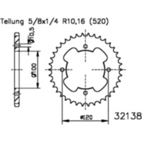 Kettenblatt Kettenrad 32Z Teilung 520 503213832