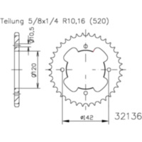 chain wheel 38T pitch 520 503213638