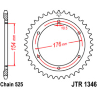 Kettenrad 44Z Teilung 525 JTR134644