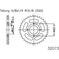 Rear sprocket 53 tooth 520 silver