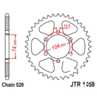 Rear sprocket 40 tooth pitch 520 JTR145840