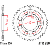 Rear sprocket 33z pitch 530