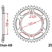 Rear sprocket 60 tooth 428 pitch black
