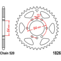 Rear sprocket 39 tooth pitch 520 JTR182639