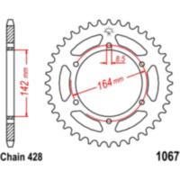 Rear sprocket 52 tooth pitch 428 JTR106752