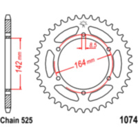 Rear sprocket 44 tooth pitch 525 JTR107444