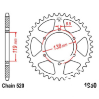 Rear sprocket 50 tooth pitch 520 JTR195050