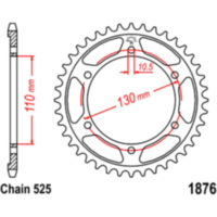 Rear sprocket 46tooth pitch 525