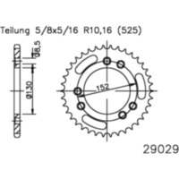 Kettenblatt Kettenrad 41Z Teilung 525 schwarz