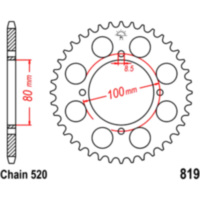 Rear sprocket 46tooth pitch 520