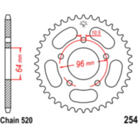 Rear sprocket 37 tooth pitch 520 JTR25437