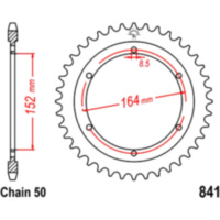 Rear sprocket 42 tooth pitch 530 JTR84142