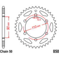 Rear sprocket 31 tooth pitch 530 silver