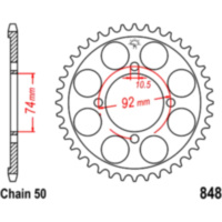 Rear sprocket 37 tooth 530 silver