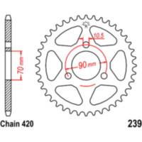 Rear sprocket 42 tooth pitch 420 JTR23942