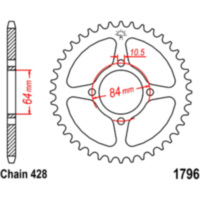 Rear sprocket 51 tooth pitch 428 JTR179651