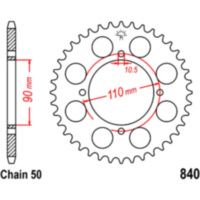 Rear sprocket 38 tooth pitch 530 JTR84038