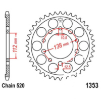 Rear sprocket 43 tooth pitch 520 JTR130343