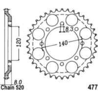 Rear sprocket 43 tooth pitch 520 JTR47743