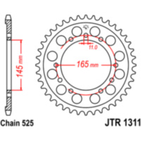 Kettenblatt Kettenrad 44Z Teilung 525 JTR131144