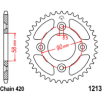 Rear sprocket 37 tooth 420 black