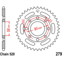 Rear sprocket 38 tooth pitch 520 JTR27938