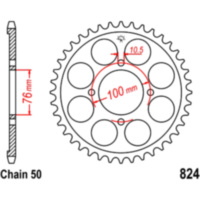 Rear sprocket 46 tooth pitch 530 JTR82446