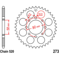 Rear sprocket 42 tooth pitch 520 JTR27342