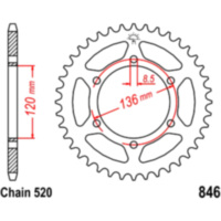 Rear sprocket 41 tooth pitch 520 JTR84641