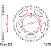 Rear sprocket 39 tooth pitch 520