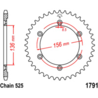 Rear sprocket 41 tooth pitch 525 JTR179141