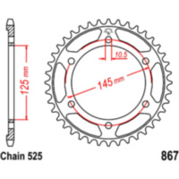 Rear sprocket 43 tooth pitch 525 JTR86743