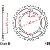 Rear sprocket 46 tooth pitch 530 JTR49946