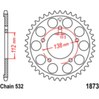 Rear sprocket 48 tooth pitch 532