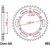 Rear sprocket 50 tooth pitch 428 JTR46350