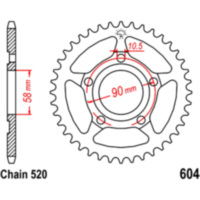 Rear sprocket 44tooth pitch 520