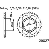 Rear sprocket 43 tooth pitch 525 502902743