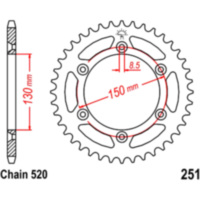 Rear sprocket 48 tooth pitch 520 JTR25148