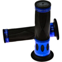 Lenkergriffe Griffgummi schwarz/blau alu