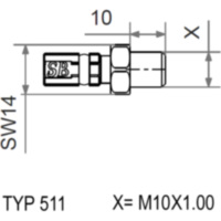 Typ511 m10x1.00 silver