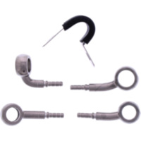 Bremsschlauch Stahlflex Kit Anschluss silber 2-teilig
