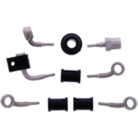 Bremsschlauch Stahlflex Kit Anschluss silber 3-teilig transparent