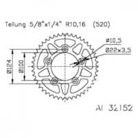 Rear sprocket aluminium 46 tooth pitch 520