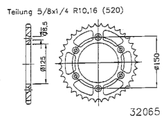 KeRa, Kettenblatt, Zahnrad Stahl-Kettenrad für: KTM / HSB 200050Z Kr-897-50Z-520