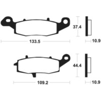 TECNIUM Street Performance Sintered Metal Brake pads - MR386 for: Kawasaki VULCAN1500, VULCAN1600, VULCAN1700 Suzuki VL1500INTRUDER