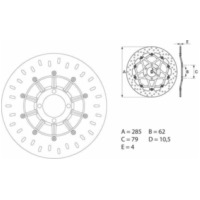 BREMBO Oro Fix Brake Disc - 68B407D2 for BMW K100RS, K100RT, K1100RS