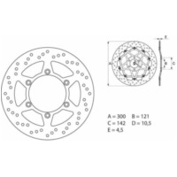 BREMBO Oro Fix Brake Disc - 68B407D5 for Suzuki DR650, DR750