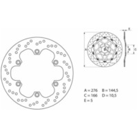 BREMBO Oro Fix Brake Disc - 68B407E9 for Honda, Daelim, Triumph