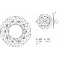 BREMBO Serie Oro Bremsscheibe schwimmend - 78B40872 für Triumph SPEEDTRIPLE1050, SPRINT1050GT, TROPHY1215SE