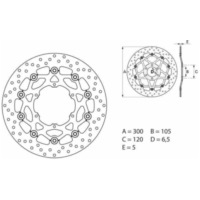 BREMBO Oro Floating Brake Disc - 78B40896 for BMW F650, F650CSSCARVER, F650GS Aprilia PEGASO600, PEGASO650